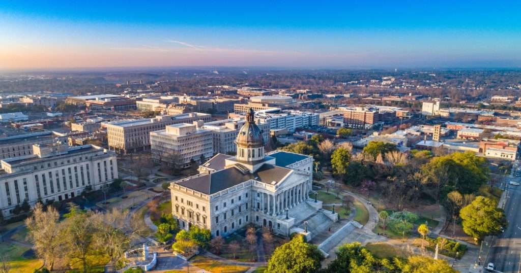 Aerial view of Columbia SC. 