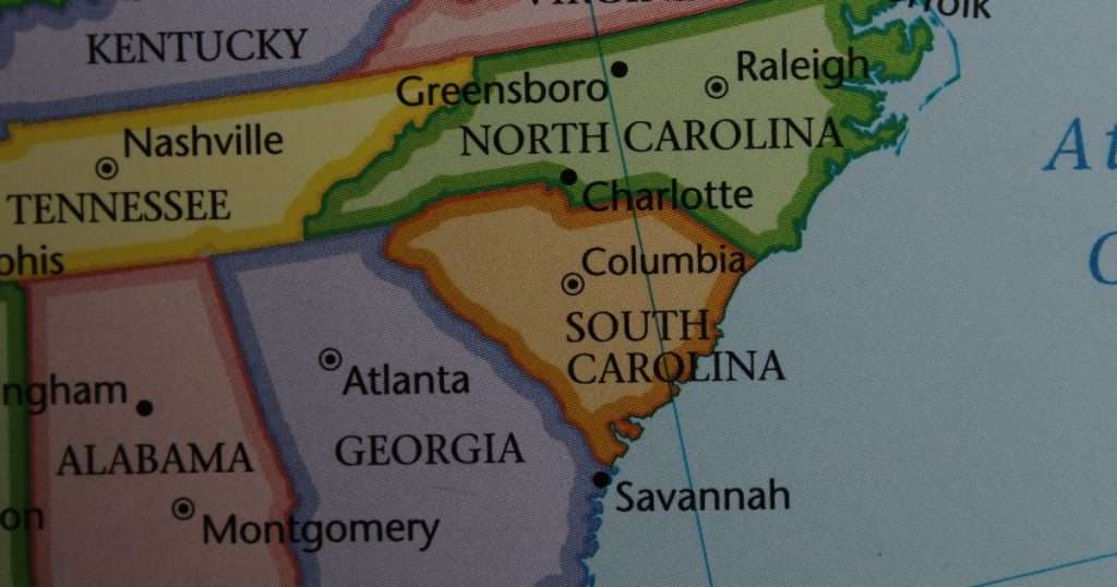 South Carolina on the map. 