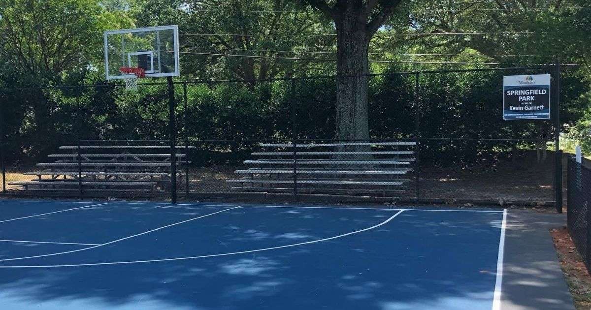The basketball court at Springfield Park